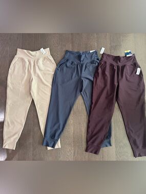 3-for-1! Old Navy Women's High-Waisted Jogger Leggings - Beige, Navy, Maroon